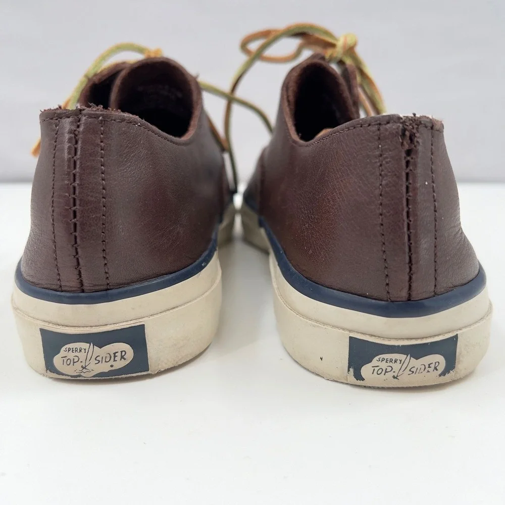 Sperry Mens CVO Deck Shoe Brown Leather Low Top Sneaker Preppy Nautical 9.5 M